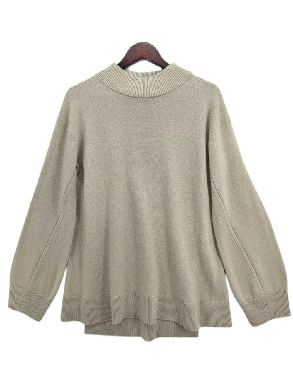 Rag & Bone 100% Cashmere Mock Neck Sweater Taupe Oversized Size Medium